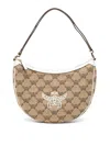 Mcm Women Embroidered Raffia Himmel Ascending Moon Shoulder Bag In Nude & Neutrals