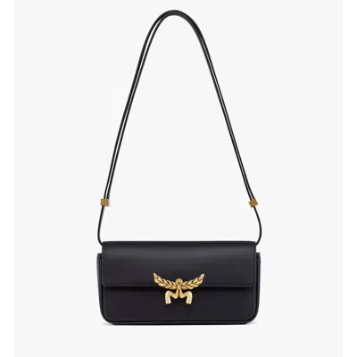 Mcm Himmel Shoulder Bag In Spanish Calf Leather In Black