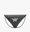 Mcm Himmel Triangle Pouch In Lauretos In Dark Grey / White