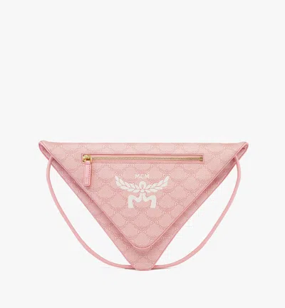 Mcm Himmel Triangle Pouch In Lauretos In Silver Pink