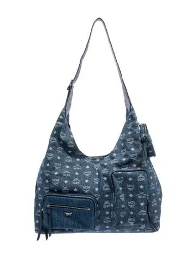Pre-owned Mcm Hobo In Blue