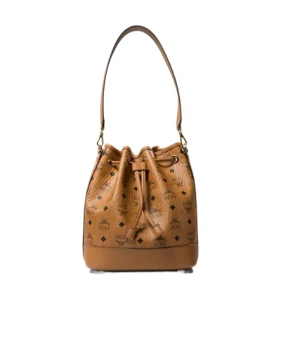 Mcm Hogan Dessau Monogram Printed Bucket Bag In Brown