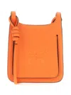 Mcm Orange Leather Mini Hummel Crossbody Bag In Orange