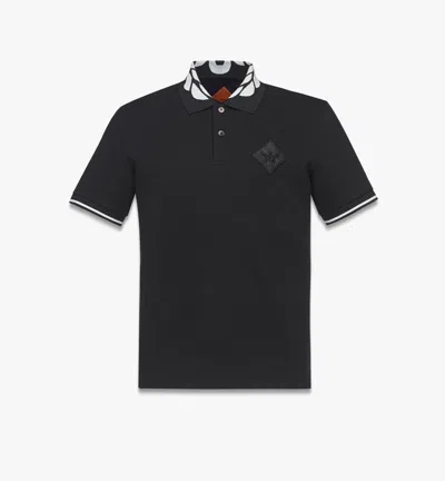 Mcm Intarsia Laurel Piqué Polo In Black