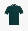 Mcm Intarsia Laurel Piqué Polo In Forest Green
