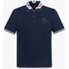 Mcm Laurel-intarsia Logo Patch Polo Shirt In Black