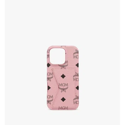 Mcm Iphone 16 Pro Case In Visetos In Pink