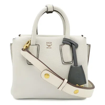 Pre-owned Mcm Ivory Off-white Leather Handbag Shoulder Bag () In Ivory, Off-white