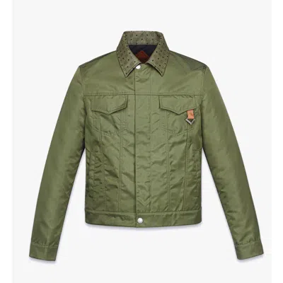 Mcm Jacket In Econyl And Monogram Print Leather In Green