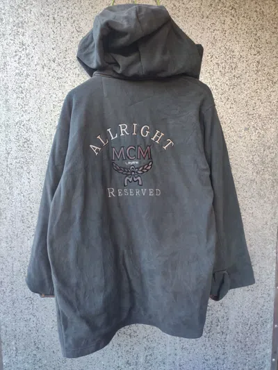 Pre-owned Mcm Jacket Zipper Fleece Big Logo Spell Out  Legere In Gray