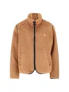 Mcm Shearling Sleeveless High Collar Jacket Side Pockets In Brown