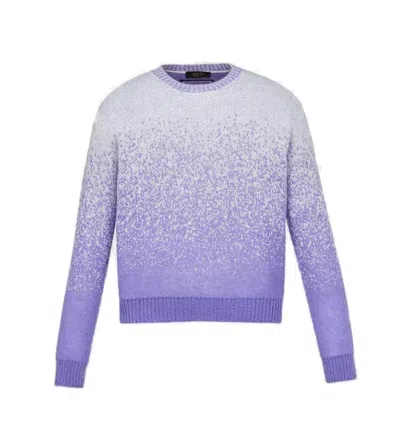 Mcm Jacquard Knit Oversized Sweater With Cosmic Gradient In Purple
