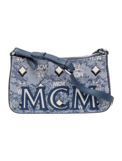 Pre-owned Mcm Jacquard Messenger Bag W/ Tags In Blue