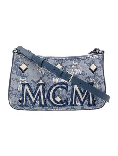 Pre-owned Mcm Jacquard Messenger Bag W/ Tags In Blue