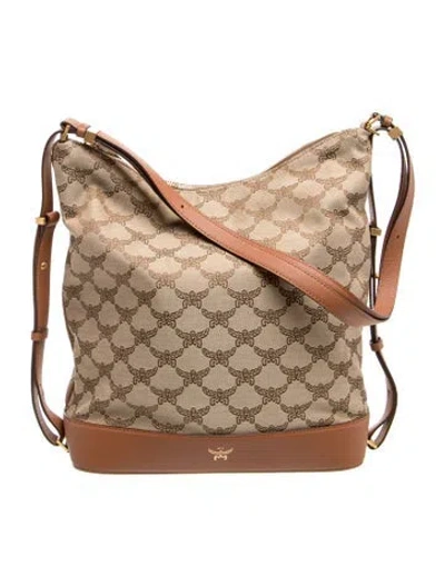 Pre-owned Mcm Jacquard Shoulder Bag In Brown