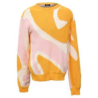 Mcm Knitted Color-block Sweater In Multicolor Cotton