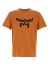 Mcm Laurel Logo Print T-shirt In Organic Cotton In Orange