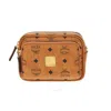 Mcm Printed Fabric Small Klassik Crossbody Bag In Brown