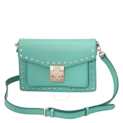 Mcm Ladies Patricia Mint Crossbody In Studded Park Avenue Leather In Green