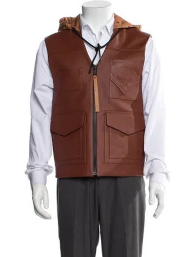 Pre-owned Mcm Lamb Leather Vest In Brown