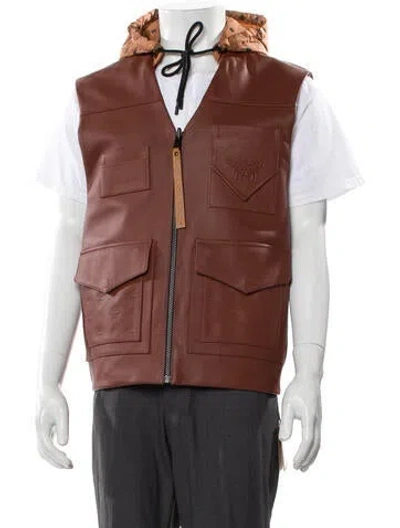 Pre-owned Mcm Lamb Leather Vest In Brown