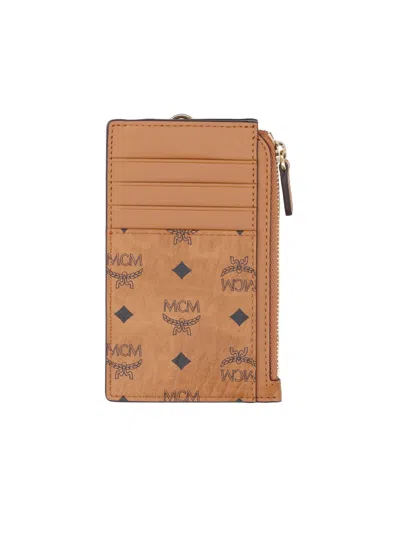 Mcm Lanyard Card Holder In Brown