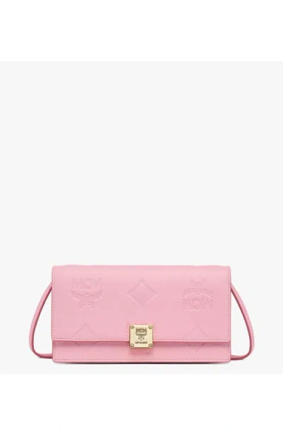 Mcm Large Aren Chain Wallet In Pink