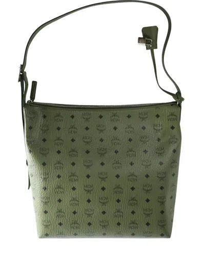 Mcm Large Aren Hobo Shoulder Bag In Green