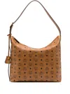 Mcm Large Aren Visetos-print Leather Shoulder Bag In Brown