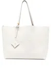 Mcm Large Himmel Leather Tote Bag In White