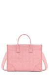 Mcm Large Munchen Tote Bag In Bloosom Pink
