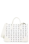 Mcm Munchen Large Monogram Tote Bag In White