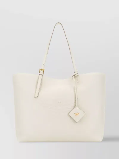 Mcm Large Pebble Leather Shopping Bag With Keyring