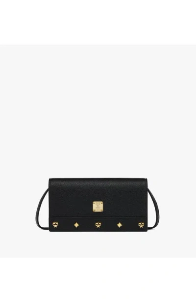 Mcm Large Pina Crossbody Wallet In Black