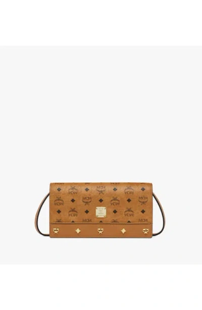 Mcm Large Pina Crossbody Wallet In Brown