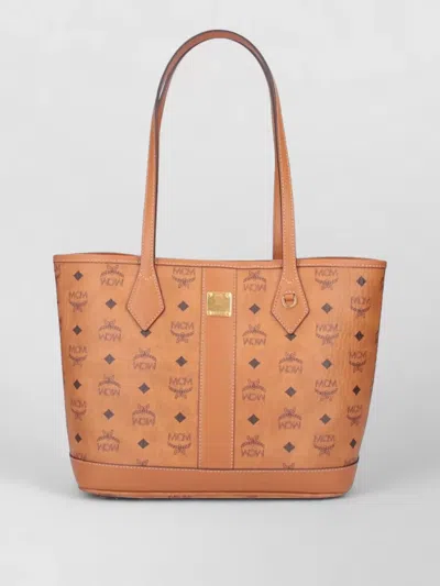 Mcm Large Shoulder Shopper Bag Dual Handles In Brown