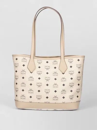 Mcm Large Shoulder Shopper Bag Dual Handles In White