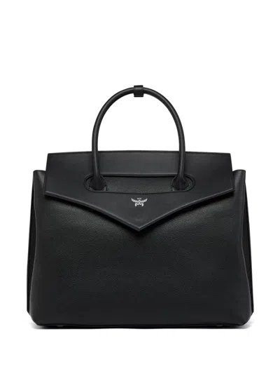 Mcm Large Soft Diamond Tote Bag In Black