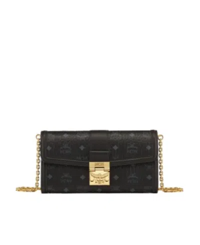 Mcm Large Tracy Flip Shoulder Bag In Black