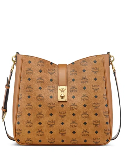 Mcm Large Tracy Visetos Tote Bag In Neutrals
