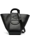 Mcm Large Calf Leather Tote Bag In Black