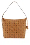 Mcm Large Aren Visetos-print Leather Shoulder Bag In Brown