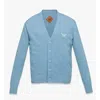 Mcm Laurel Cardigan In Wool And Recycled Cashmere In Blue