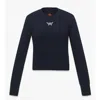 Mcm Laurel Cropped Sweater In Wool And Recycled Cashmere In Blue