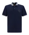 Mcm Laurel-intarsia Logo Patch Polo Shirt In Black