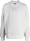 Mcm Logo-embroidered Cotton Sweatshirt In Grey