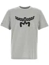 Mcm Laurel Logo Print T-shirt In Organic Cotton In Grey