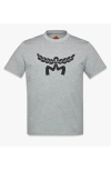 Mcm Laurel Logo Print T-shirt In Organic Cotton In Grey