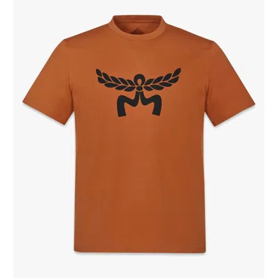Mcm Laurel Logo Print T-shirt In Organic Cotton In Brown