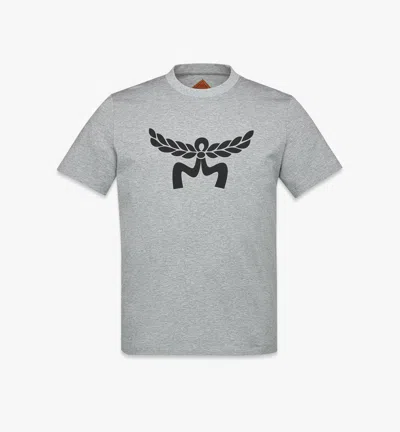 Mcm Laurel Logo Print T-shirt In Organic Cotton In Gray